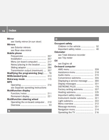mercedes benz cls 2012-2013 owners manual rhd& lhd